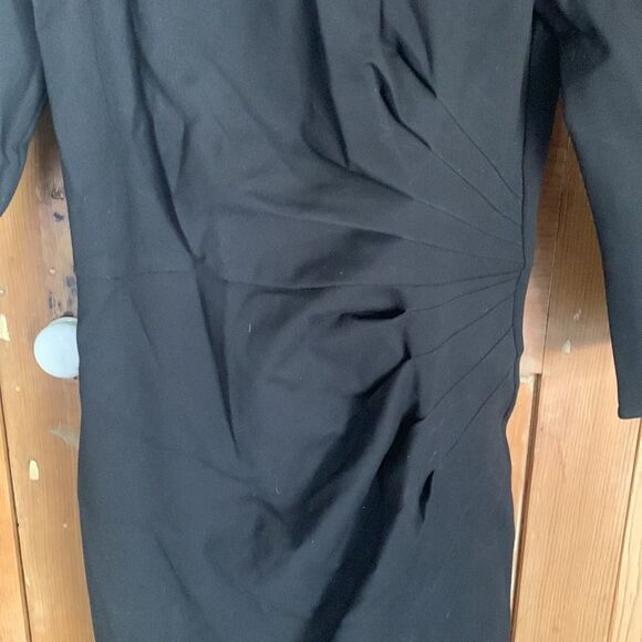 Shoshanna Ralph stretch crepe 3/4 sleeve runched midi dress - Picture 6 of 11